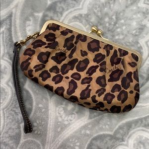 Coach cheetah wristlet